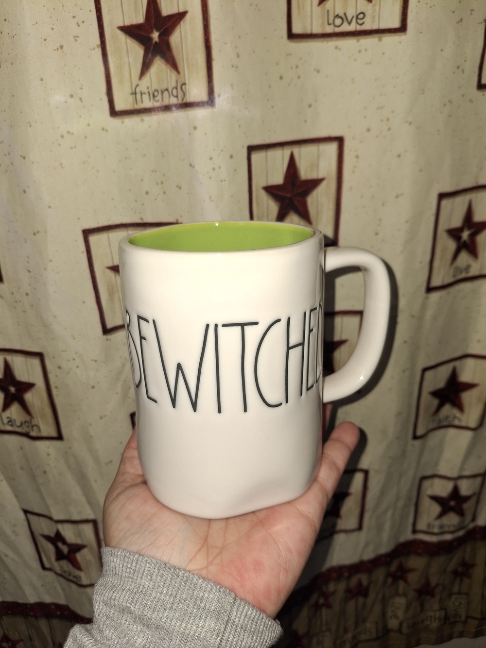 Rae Dunn White Mug with Lime Green Interior - BEWITCHED
